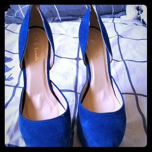 Blue high heels